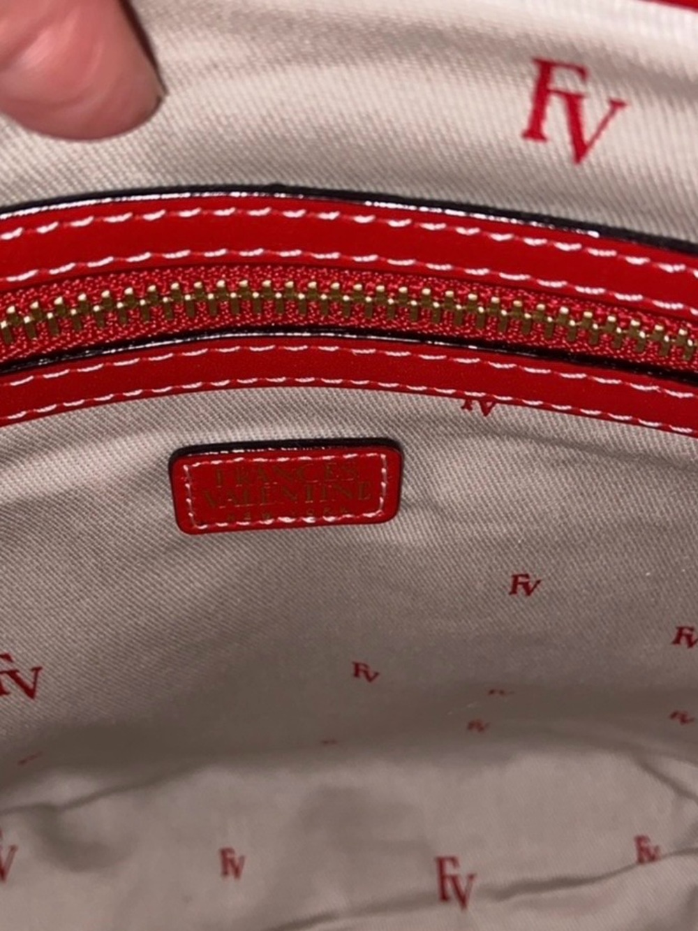 Frances Valentine Stella Slim Red Snake Embossed Crossbody Bucketbag - Picture 12 of 16